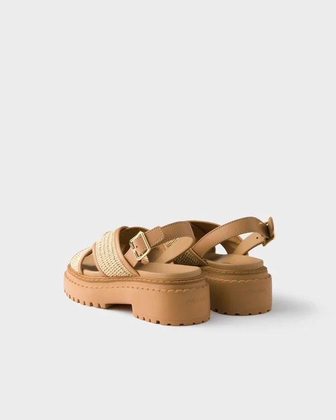 Sandalias de ganchillo y cuero Sandalias de ganchillo y cuero