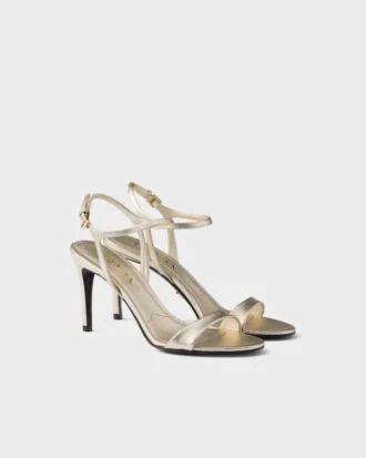 Sandalias de piel Saffiano charolada Sandalias de piel Saffiano charolada