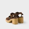 Sandalias de plataforma de ante con tacón alto Sandalias de plataforma de ante con tacón alto