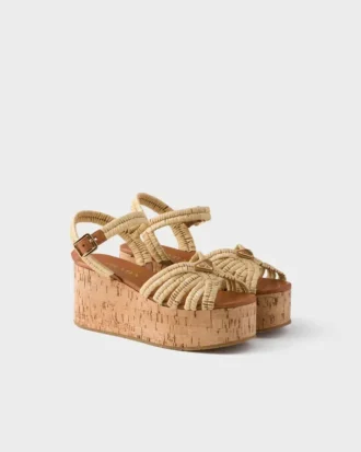 Sandalias de plataforma de ganchillo