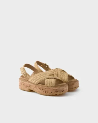 Sandalias de plataforma de ganchillo