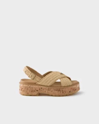 Sandalias de plataforma de ganchillo