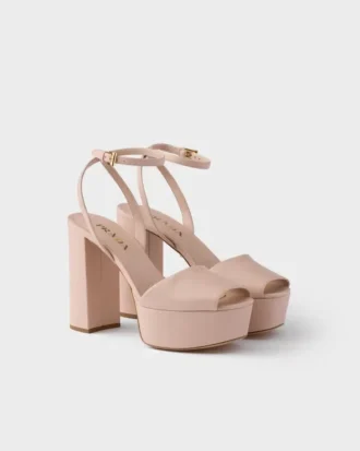 Sandalias de plataforma de piel napa