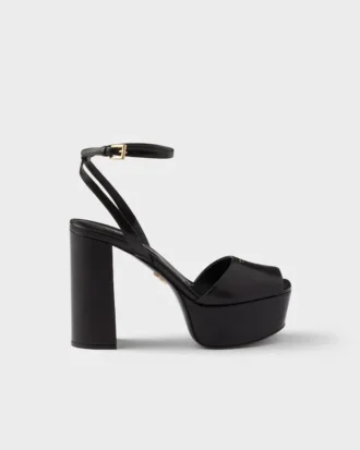 Sandalias de plataforma de piel napa