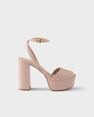 Sandalias de plataforma de piel napa