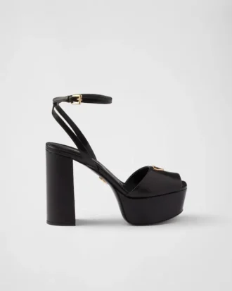 Sandalias de plataforma de piel napa
