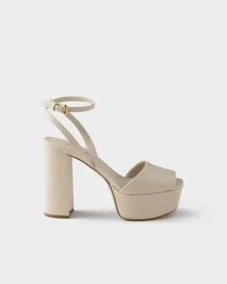 Sandalias de plataforma de piel napa