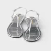 Sandalias de tiras de piel metalizada Sandalias de tiras de piel metalizada