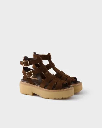 Sandalias gladiadoras de ante