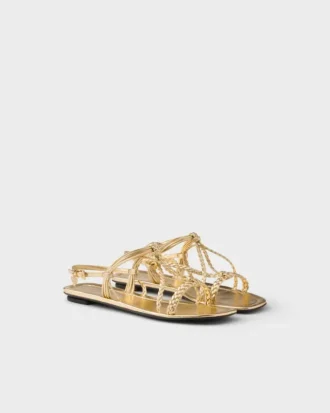 Sandalias planas de piel napa Mordora