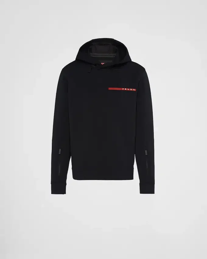 Sudadera con capucha de doble jersey reciclado Sudadera con capucha de doble jersey reciclado