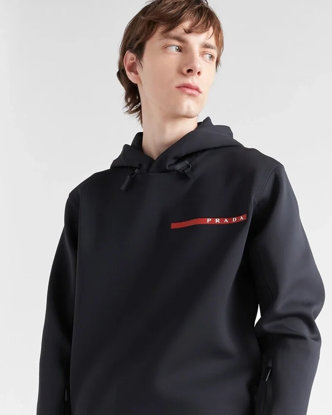 Sudadera con capucha de doble jersey reciclado Sudadera con capucha de doble jersey reciclado