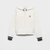 Sudadera con capucha de felpa de algodón y cremallera Sudadera con capucha de felpa de algodón y cremallera