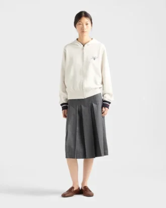 Sudadera con capucha de felpa de algodón y cremallera