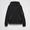 Sudadera con capucha de felpa de algodón y Re-Nylon Sudadera con capucha de felpa de algodón y Re-Nylon
