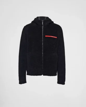 Sudadera con capucha de forro polar de mezcla de lana
