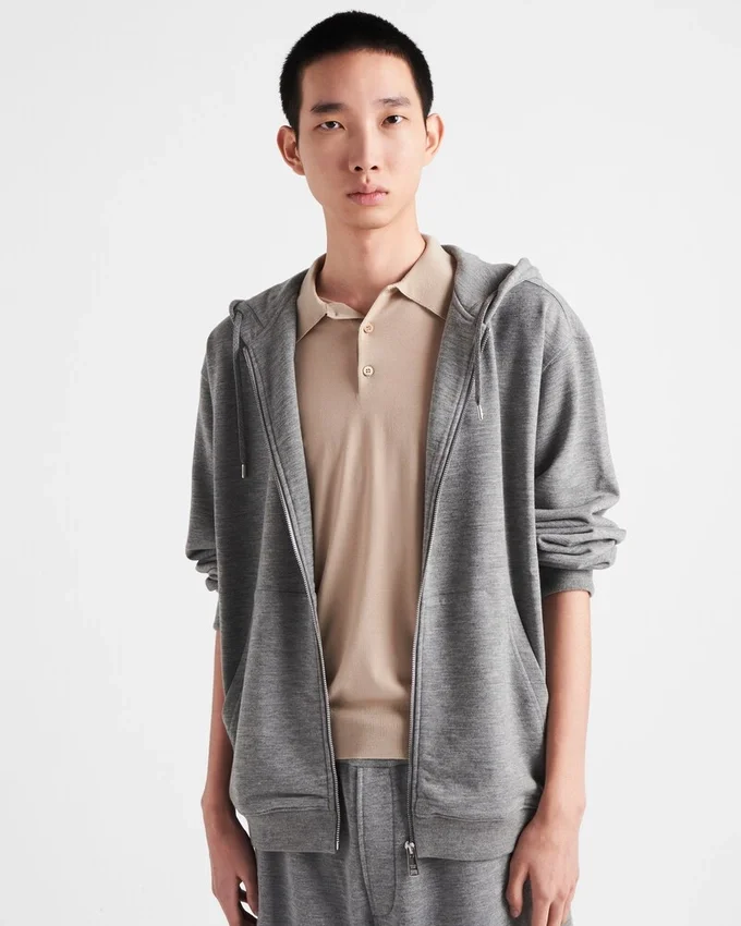 Sudadera con capucha de mezcla de cachemira Sudadera con capucha de mezcla de cachemira