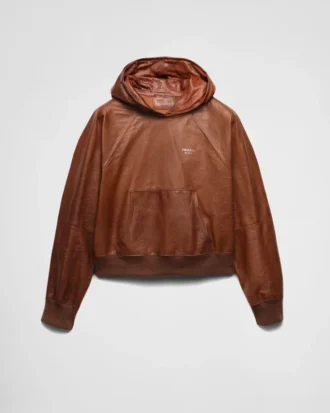 Sudadera con capucha de piel