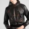 Sudadera con capucha de piel napa Sudadera con capucha de piel napa