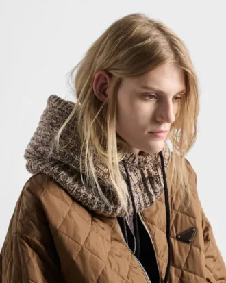 Sudadera con capucha de punto melange