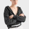Sudadera con capucha y cremallera de algodón Sudadera con capucha y cremallera de algodón
