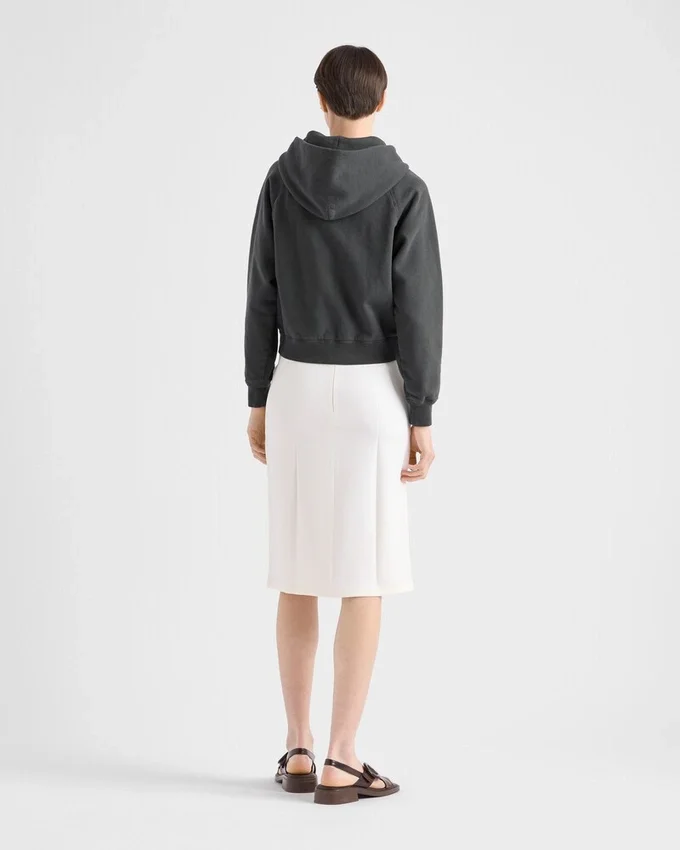 Sudadera con capucha y cremallera de algodón Sudadera con capucha y cremallera de algodón