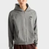 Sudadera con capucha y cremallera de mezcla de cachemira Sudadera con capucha y cremallera de mezcla de cachemira