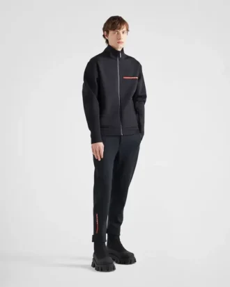 Sudadera con cremallera de doble jersey reciclado Sudadera con cremallera de doble jersey reciclado