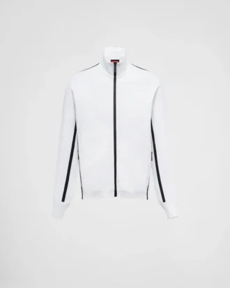 Sudadera con cuello alto y cremallera de punto técnico