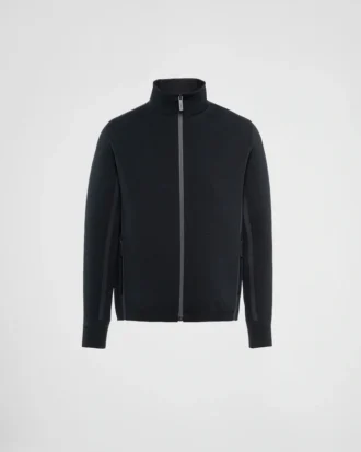 Sudadera con cuello alto y cremallera de punto técnico