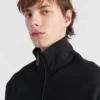 Sudadera con cuello alto y cremallera de punto técnico Sudadera con cuello alto y cremallera de punto técnico