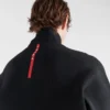 Sudadera con cuello alto y cremallera de punto técnico Sudadera con cuello alto y cremallera de punto técnico