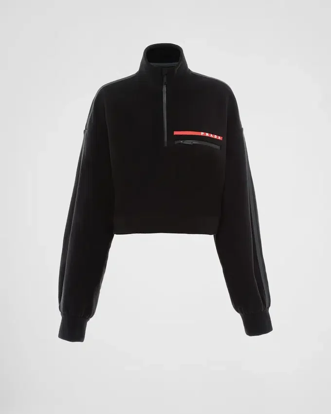 Sudadera corta de forro polar técnico reciclado Sudadera corta de forro polar técnico reciclado