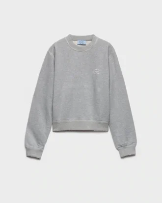 Sudadera de algodón con cuello redondo Sudadera de algodón con cuello redondo