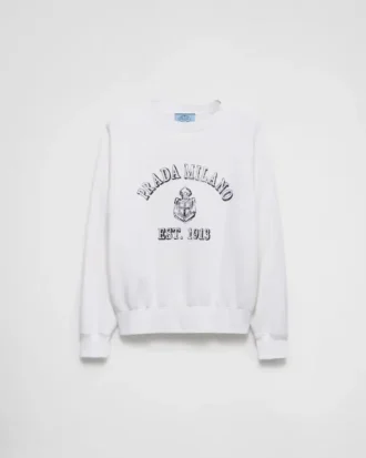 Sudadera de algodón con cuello redondo Sudadera de algodón con cuello redondo