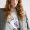 Sudadera de algodón con cuello redondo Sudadera de algodón con cuello redondo