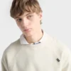 Sudadera de algodón con cuello redondo Sudadera de algodón con cuello redondo