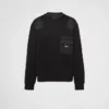 Sudadera de algodón con detalles de Re-Nylon Sudadera de algodón con detalles de Re-Nylon