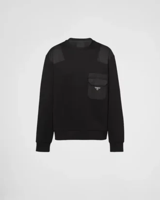 Sudadera de algodón con detalles de Re-Nylon Sudadera de algodón con detalles de Re-Nylon