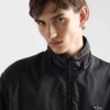 Sudadera de felpa de algodón con media cremallera y detalles de Re-Nylon Sudadera de felpa de algodón con media cremallera y detalles de Re-Nylon