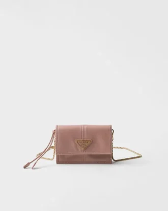 Tarjetero de piel con correa para el hombro