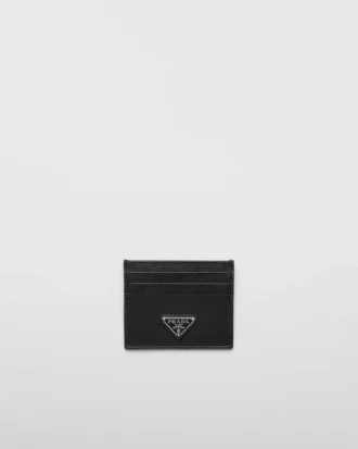Tarjetero de Re-Nylon y piel Saffiano