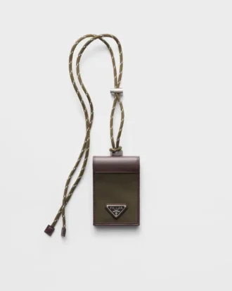 Tarjetero Prada Speedrock de Re-Nylon y piel con correa
