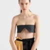 Top bandeau de lana a rayas Top bandeau de lana a rayas