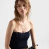 Top bandeau de lana y cachemira con colgante Top bandeau de lana y cachemira con colgante