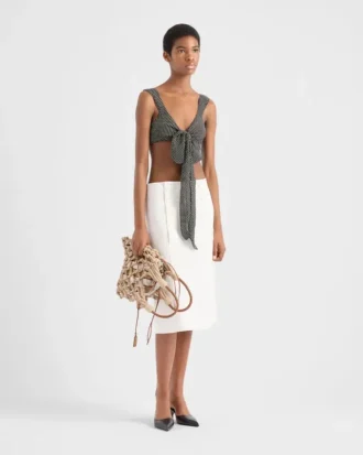 Top bralette de gasa de seda con lunares Top bralette de gasa de seda con lunares