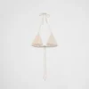 Top de bikini triangular de jersey con pedrería Top de bikini triangular de jersey con pedrería