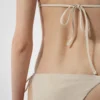 Top de bikini triangular de jersey con pedrería Top de bikini triangular de jersey con pedrería
