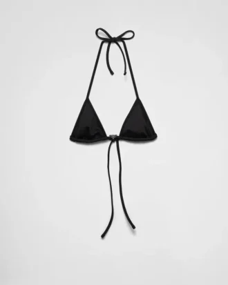 Top de bikini triangular de tejido interlock Top de bikini triangular de tejido interlock