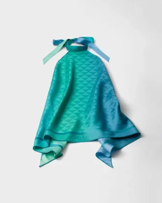 Top halter de sarga de seda estampado